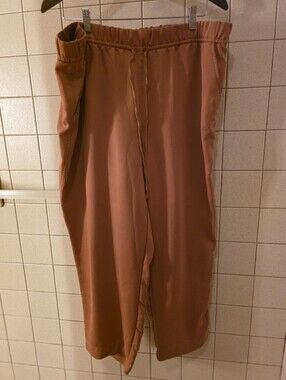 H&M Women's Casual Elastic Waist Pull On Capri / Pants — Rust Brown
